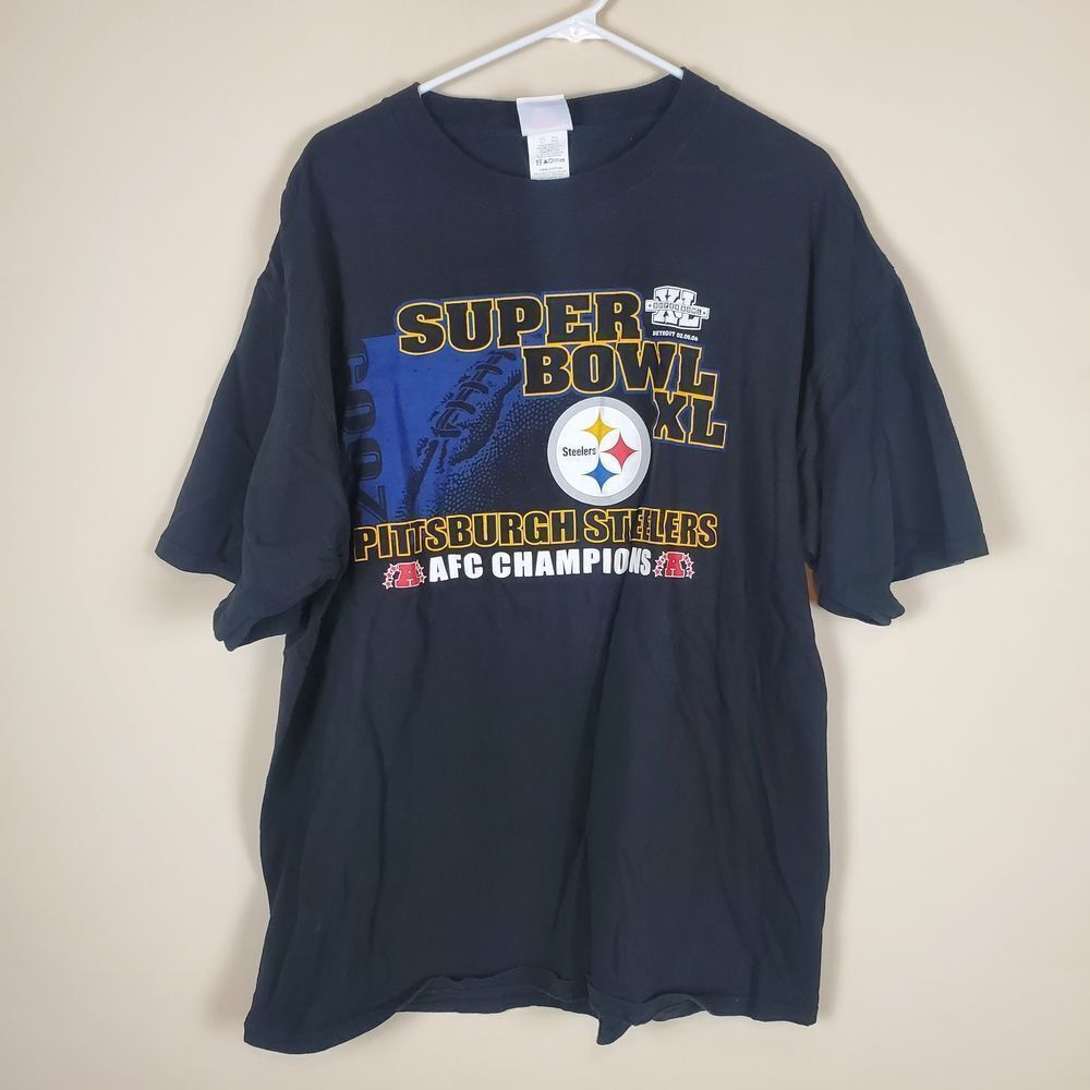 NFL Pittsburgh Steelers Superbowl XL Black Tshirt Size XL